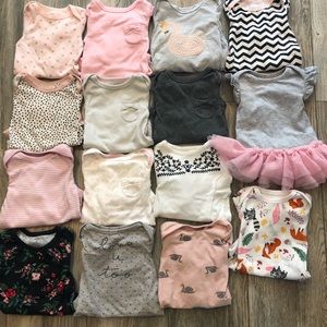 Baby Girl Long Sleeve Onesie BUNDLE